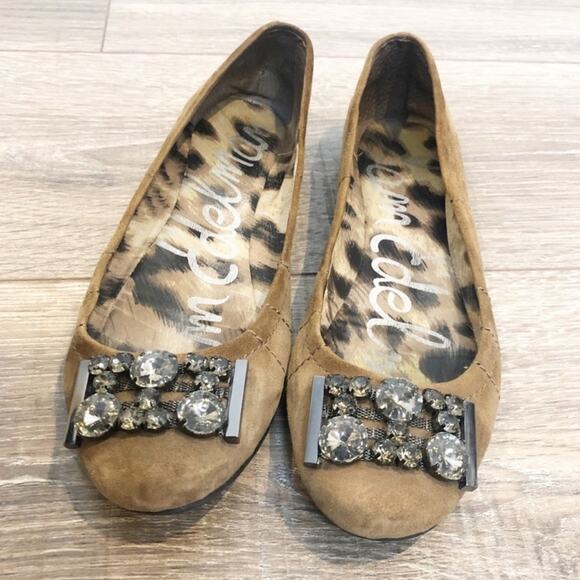 Sam Edelman caper jeweled ballet flat in brown suede - Picture 1 of 7